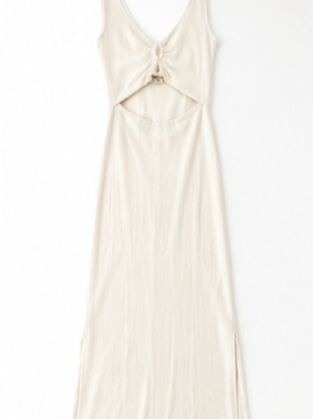 NWT L*Space Camille Dress Ivory Cream Ribbed Cutout Maxi Dress XS